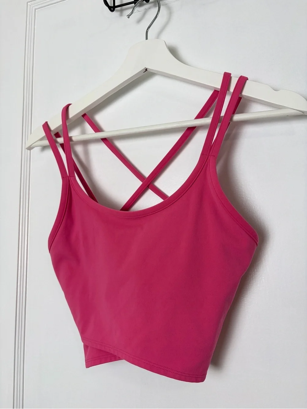 Peloton Bubblegum Pink Cadent Strappy Longline Sports Bra Crop Tank Top Athletic